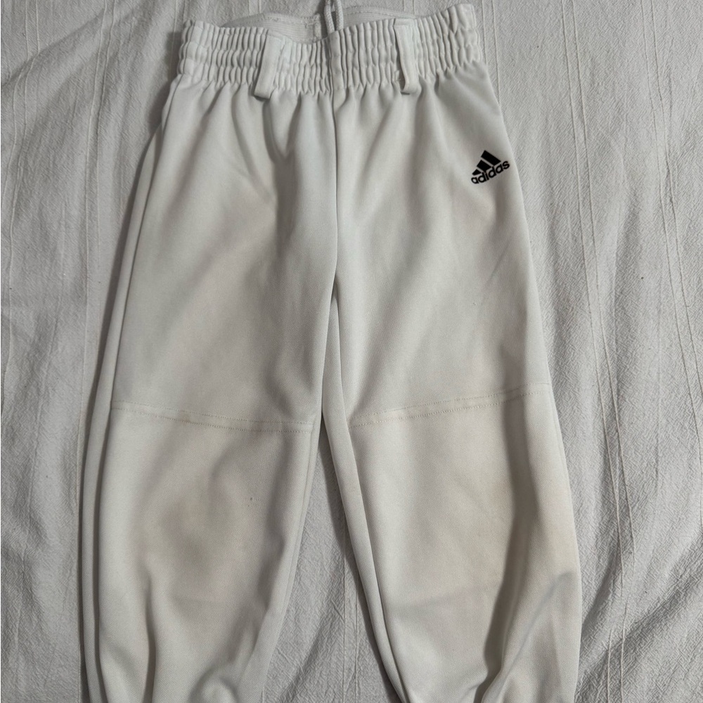 Youth Adidas Aeroready Size 2XS White Baseball Tee Ball Pants Boys Or Girls